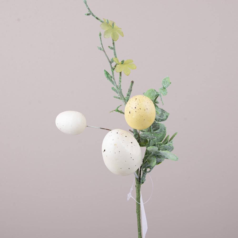 Ветвь с яйцами и мелкими листочками 28 см (8410)
