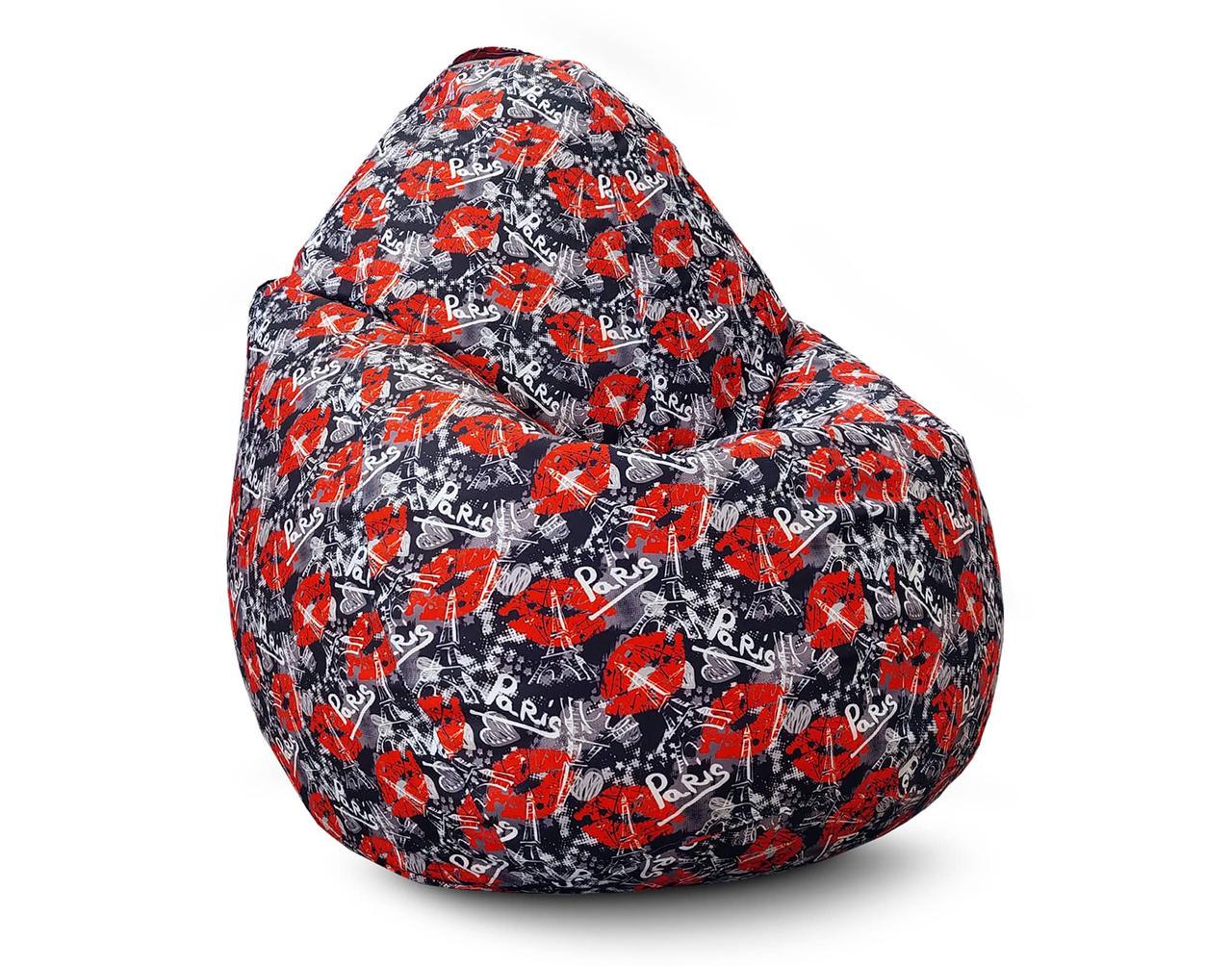 Кресло мешок iPuff Париж губы Оксфорд XXXL 100х135 см
