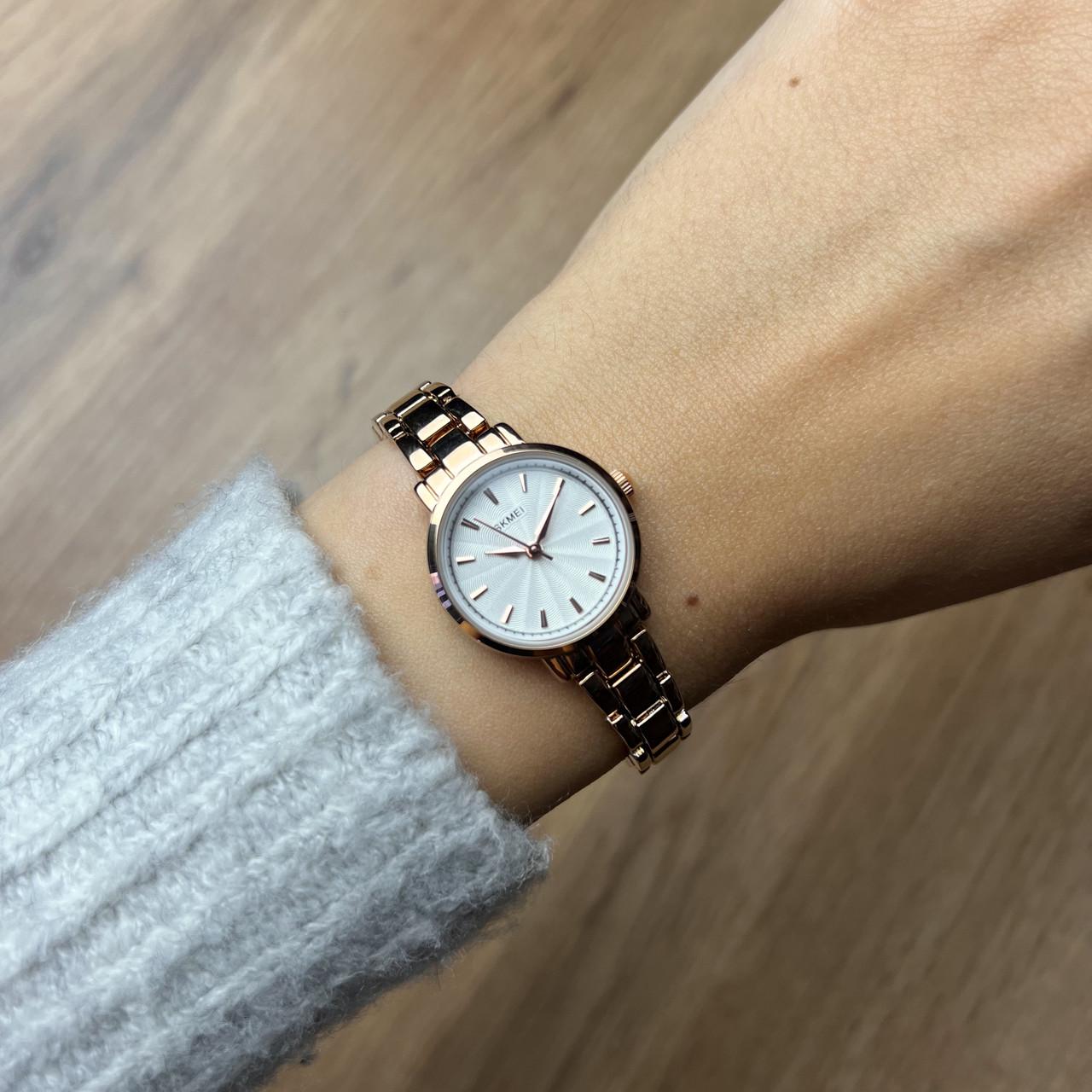 Годинник жіночий металевий Skmei Рожеве золото (z068-2) - фото 2 Годинник жіночий металевий Skmei Рожеве золото (z068-2) - фото 2