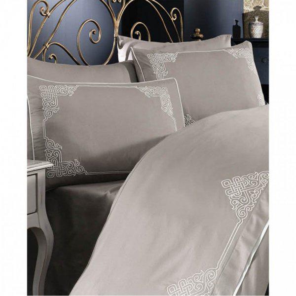 Постельное белье Grazie Home Santa евро Делюкс сатин 200x220 см Brown (2000022264315)