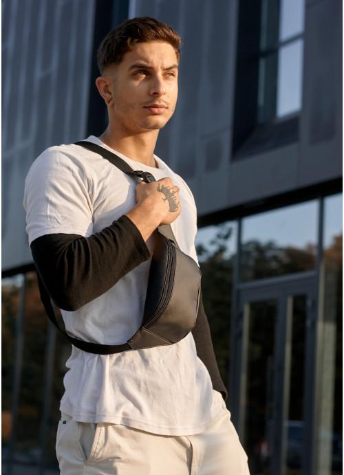 Поясна сумка чоловіча Sambag з екошкіри Чорний (815031512)