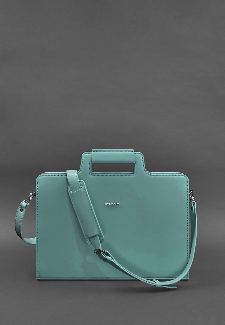 Женская сумка кожаная для ноутбука и документов Бирюзовый (A-027946) - фото 2 Женская сумка кожаная для ноутбука и документов Бирюзовый (A-027946) - фото 2