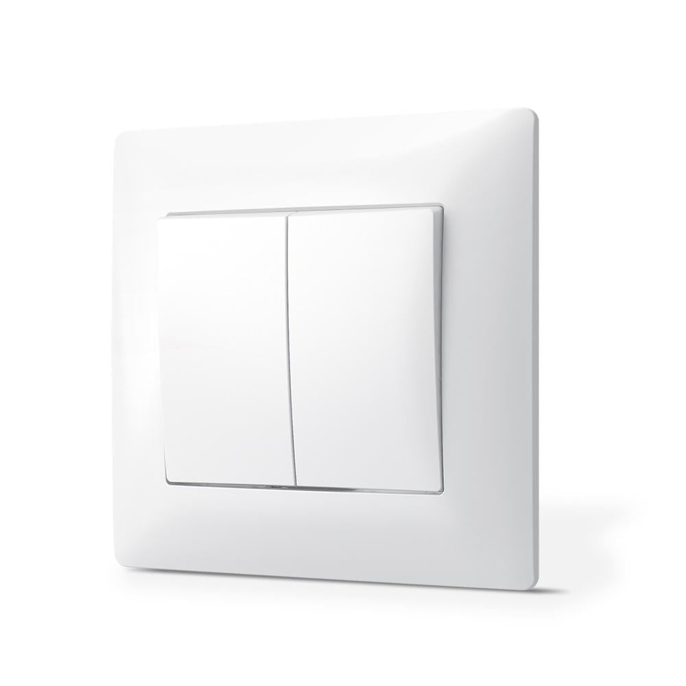 Выключатель двухклавишный TITANUM Standard Белый (12626)