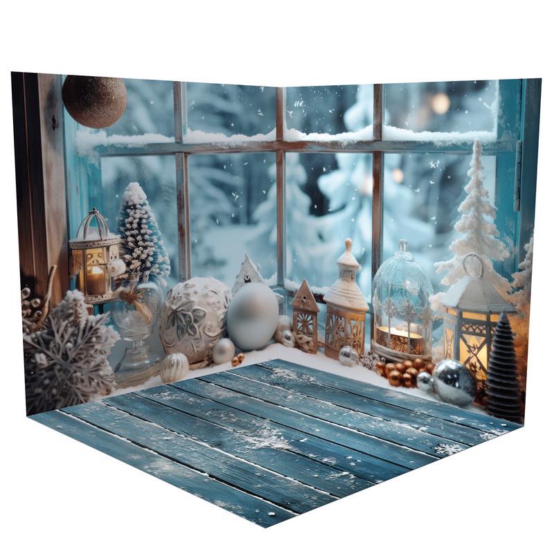 Фотофон новогодний угловой виниловый Frontlit 140x140 см 450 г/м2 №58533