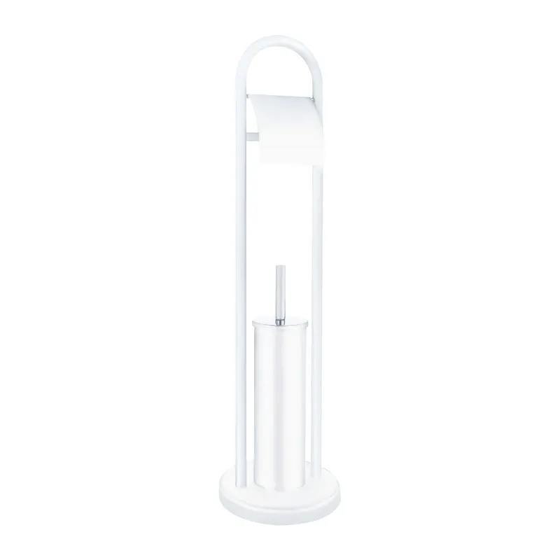 Ершик для унитаза Zerix KIT ME04 White с бумагодержателем (ZX4643)