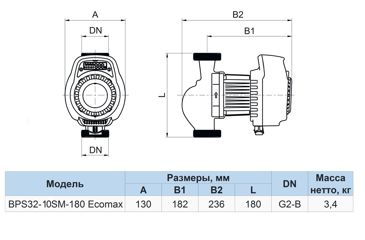 Циркуляционный насос BPS32-10SM-180 Ecomax "NPO" - фото 3