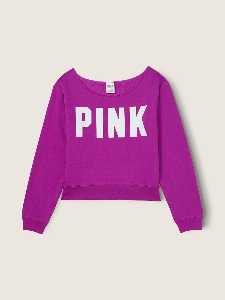 Світшот Victoria's Secret "PINK" Fleece Cropped Sweatshirt S Фуксія (1968646204) - фото 4