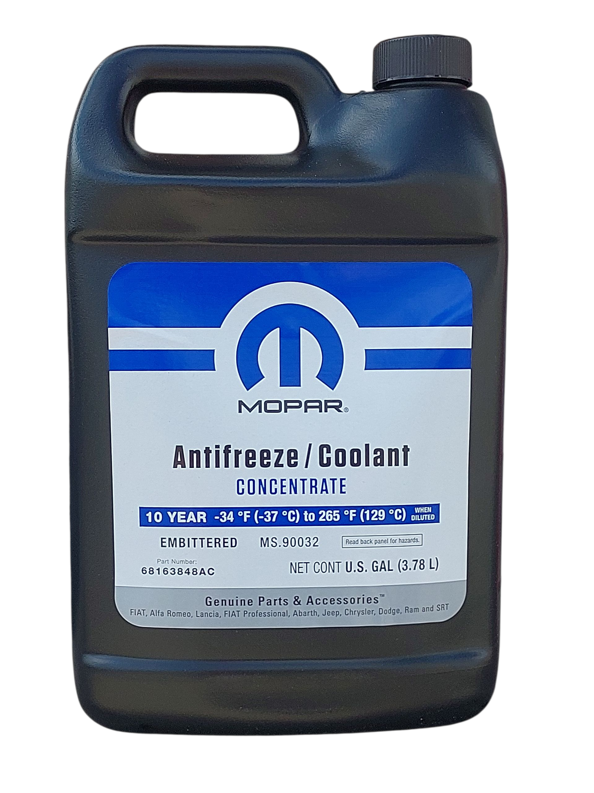 Антифриз концентрат Mopar Antifreeze/coolant -80 10 year 3,785 л Фиолетовый (68163848AB) - фото 1 Антифриз концентрат Mopar Antifreeze/coolant -80 10 year 3,785 л Фиолетовый (68163848AB) - фото 1