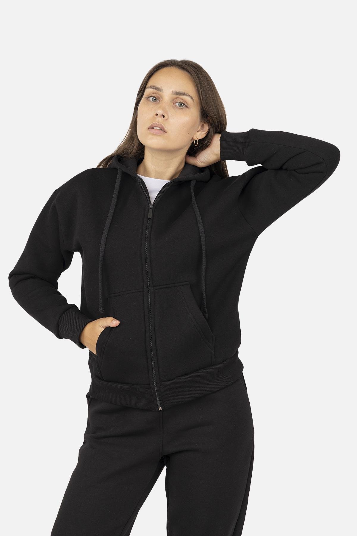 Толстовка женская ЦБ-00254554 р. 48 Черный (SKT001004589)