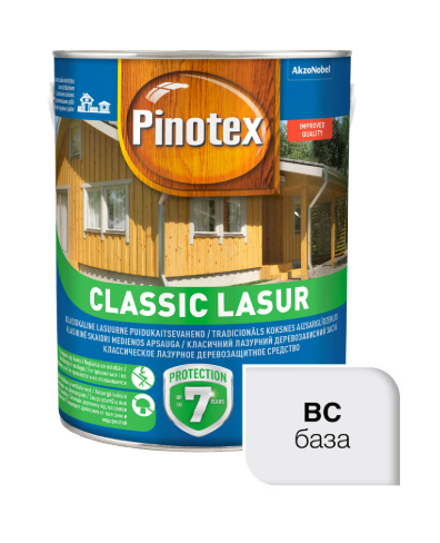 Засіб деревозахисний безбарвний BC Pinotex Classic Lasur 3 л (5308843) - фото 1 Засіб деревозахисний безбарвний BC Pinotex Classic Lasur 3 л (5308843) - фото 1