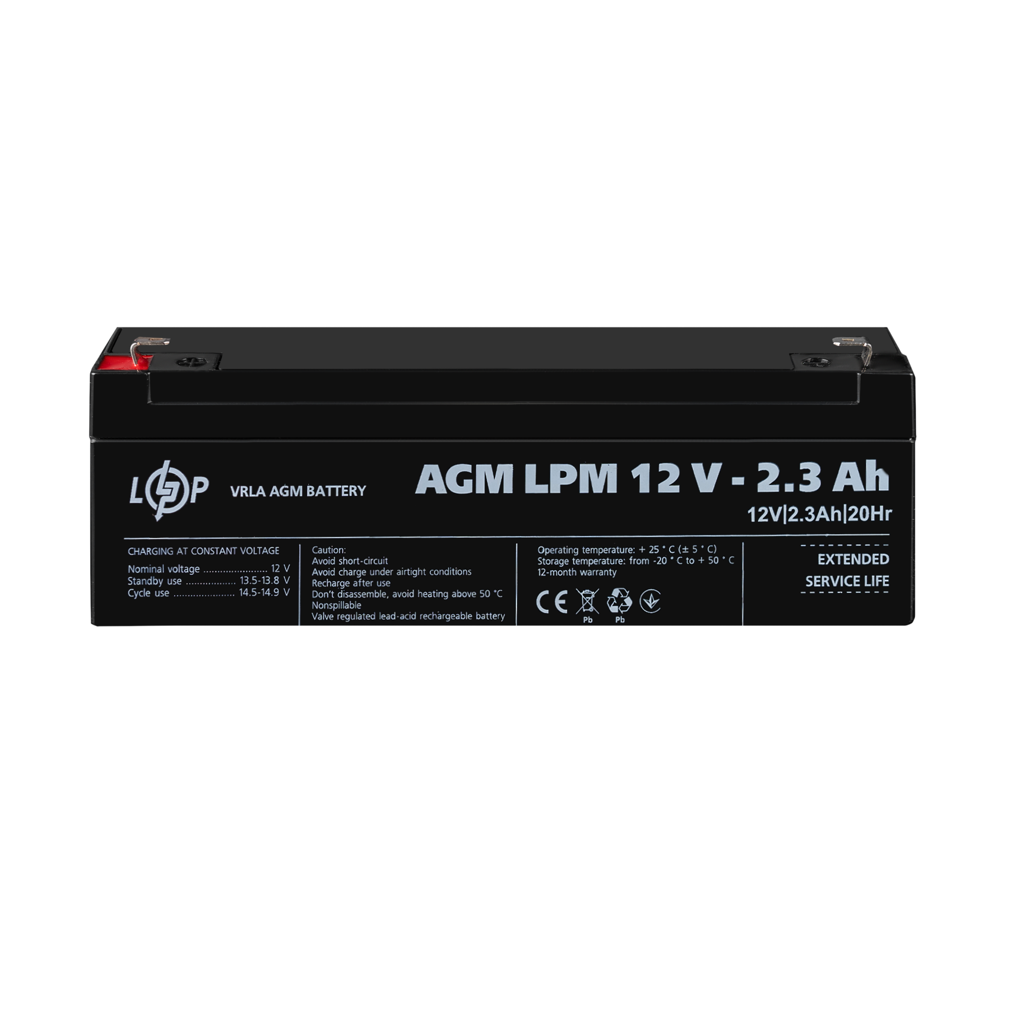 Акумулятор AGM LPM 12V-2,3 Ah - фото 2