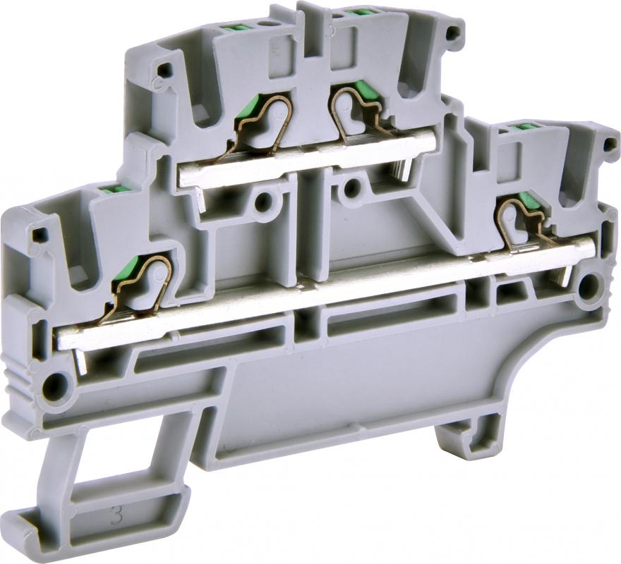 Клемма пружинная/наборная ETI ESH-EFD.2 двухуровневая push-in 22А 2,5 мм2 х 71,6х5,2х53,8 мм Серый (3903267)