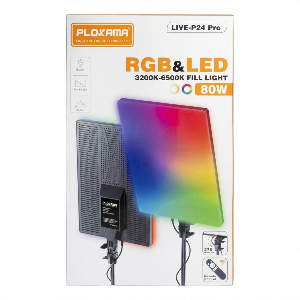 Лампа панельна LED/RGB PLOKAMA LIVE-P24 Pro для фото та відео 3200–6500K 80W Чорний (32097612) - фото 2