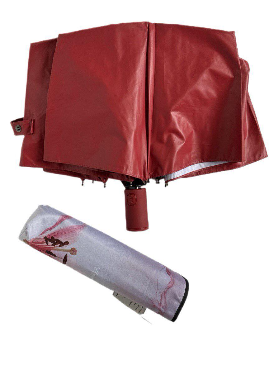 Парасолька автоматична жіноча Unique з квітами 9 спиць Бордовий (3009/4) - фото 5 Парасолька автоматична жіноча Unique з квітами 9 спиць Бордовий (3009/4) - фото 5