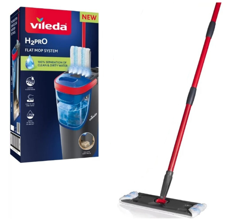 Vileda H2Pro BOX 175774 - система моп-швабры с разделением чистой и грязной воды