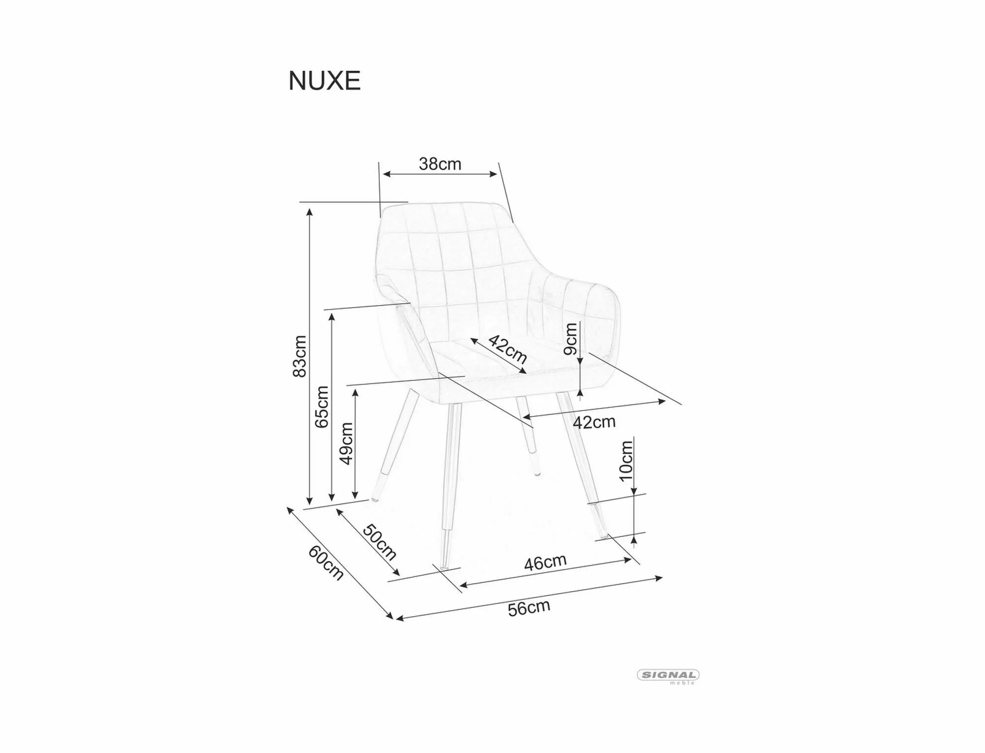 Стул кухонный Signal NUXE VELVET Черный/Серый (11671705) - фото 3