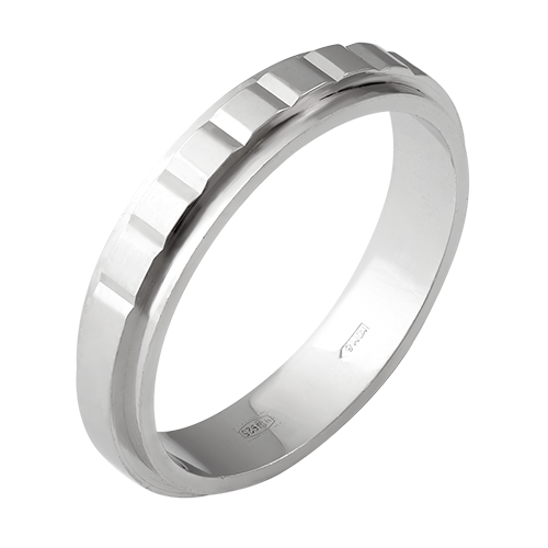 Обручка срібна з деталізованим об’ємним орнаментом р. 18