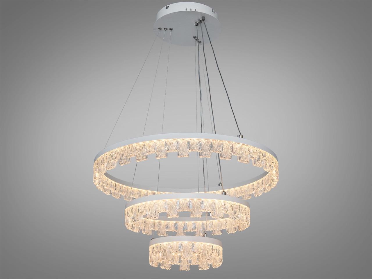 Люстра світлодіодна для вітальні Diasha MD78201/600+400+200WH 105 Вт Білий (2904657505) Люстра світлодіодна для вітальні Diasha MD78201/600+400+200WH 105 Вт Білий (2904657505)