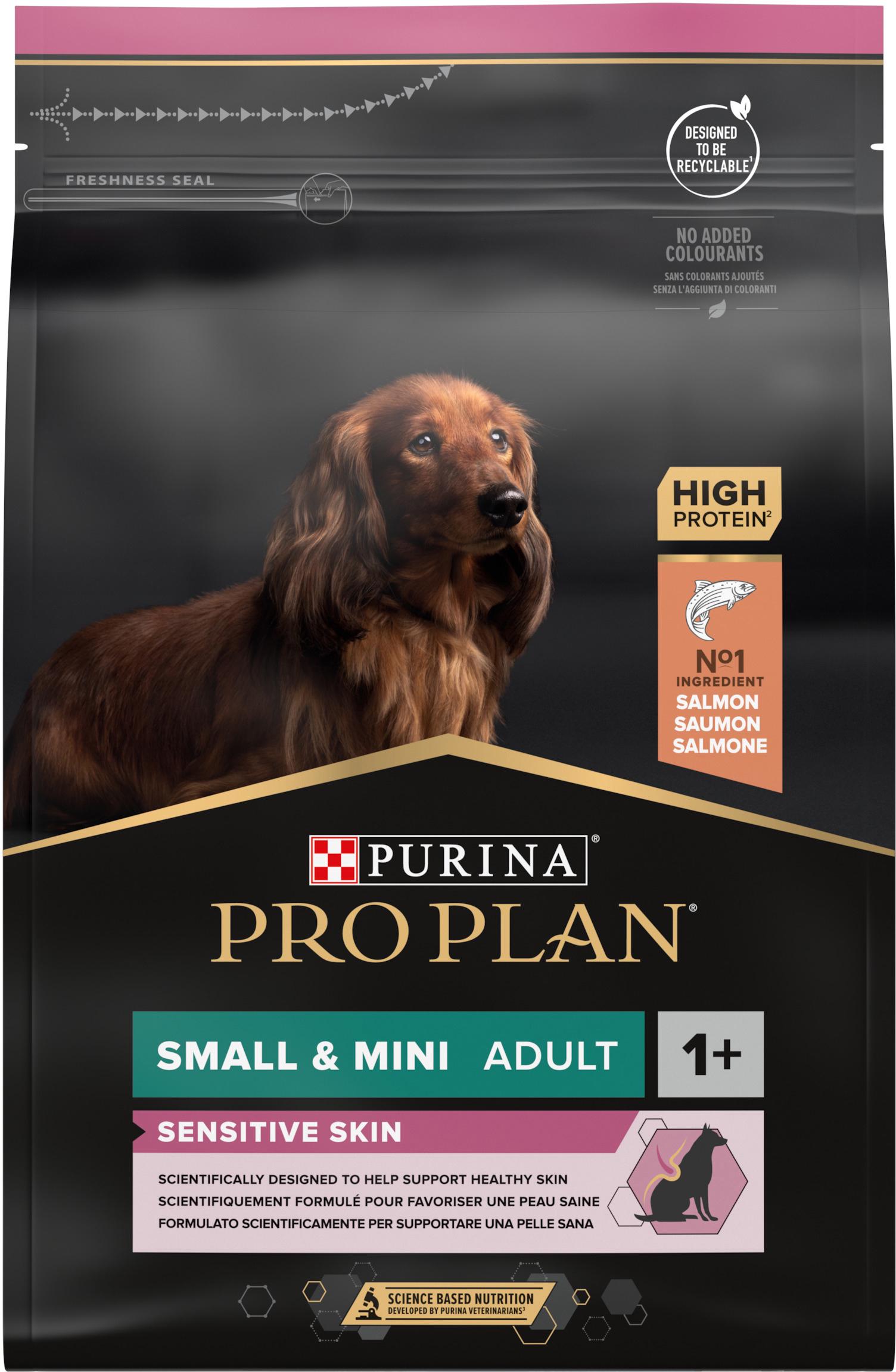 Сухой корм для собак мелких пород с чувствительной кожей Purina Pro Plan Small&Mini Sensitive с лососем 3 кг (7613035114890)