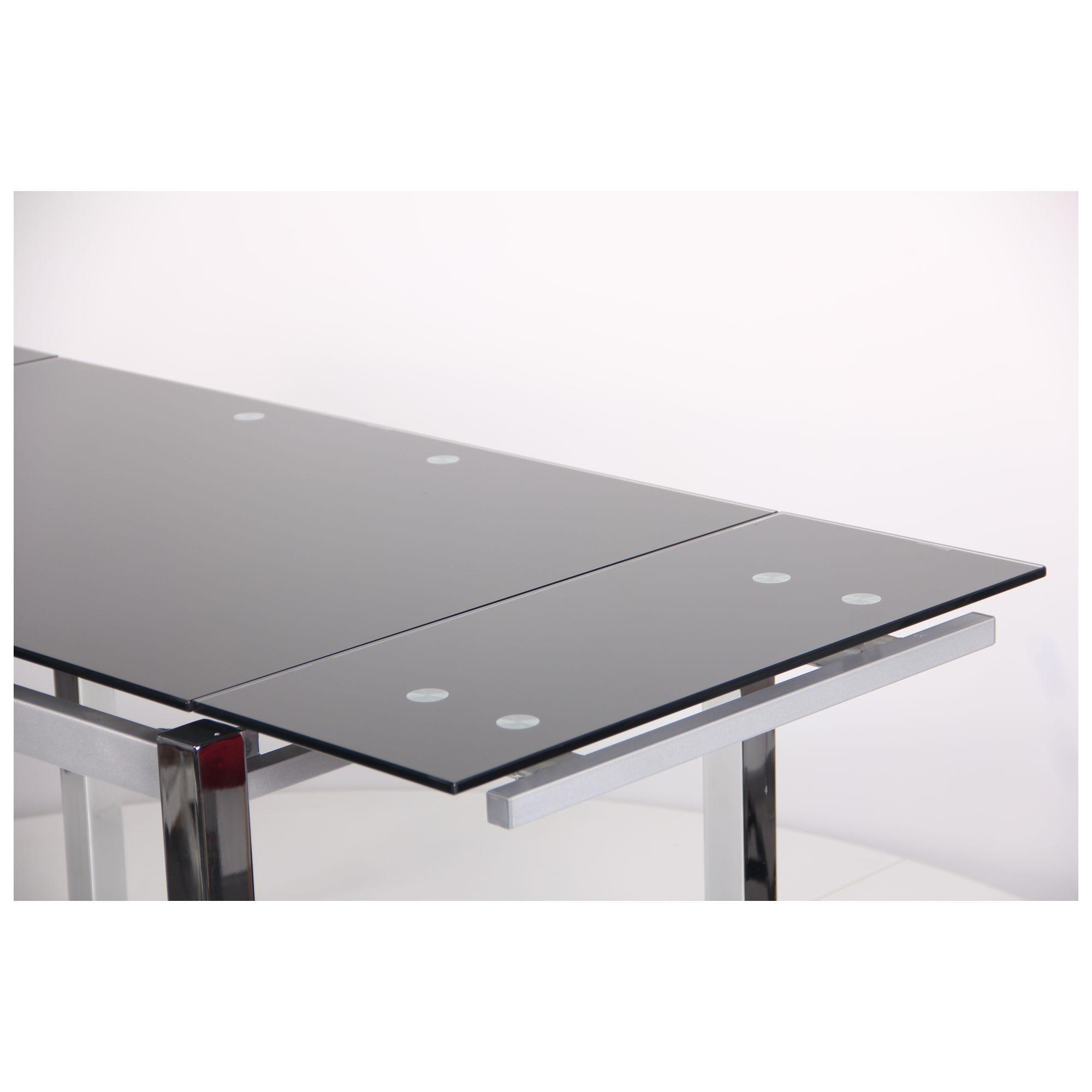 Стол обеденный AMF Holding Сандро 1100+600х750х700 раздвижной Хром/Черный - фото 6