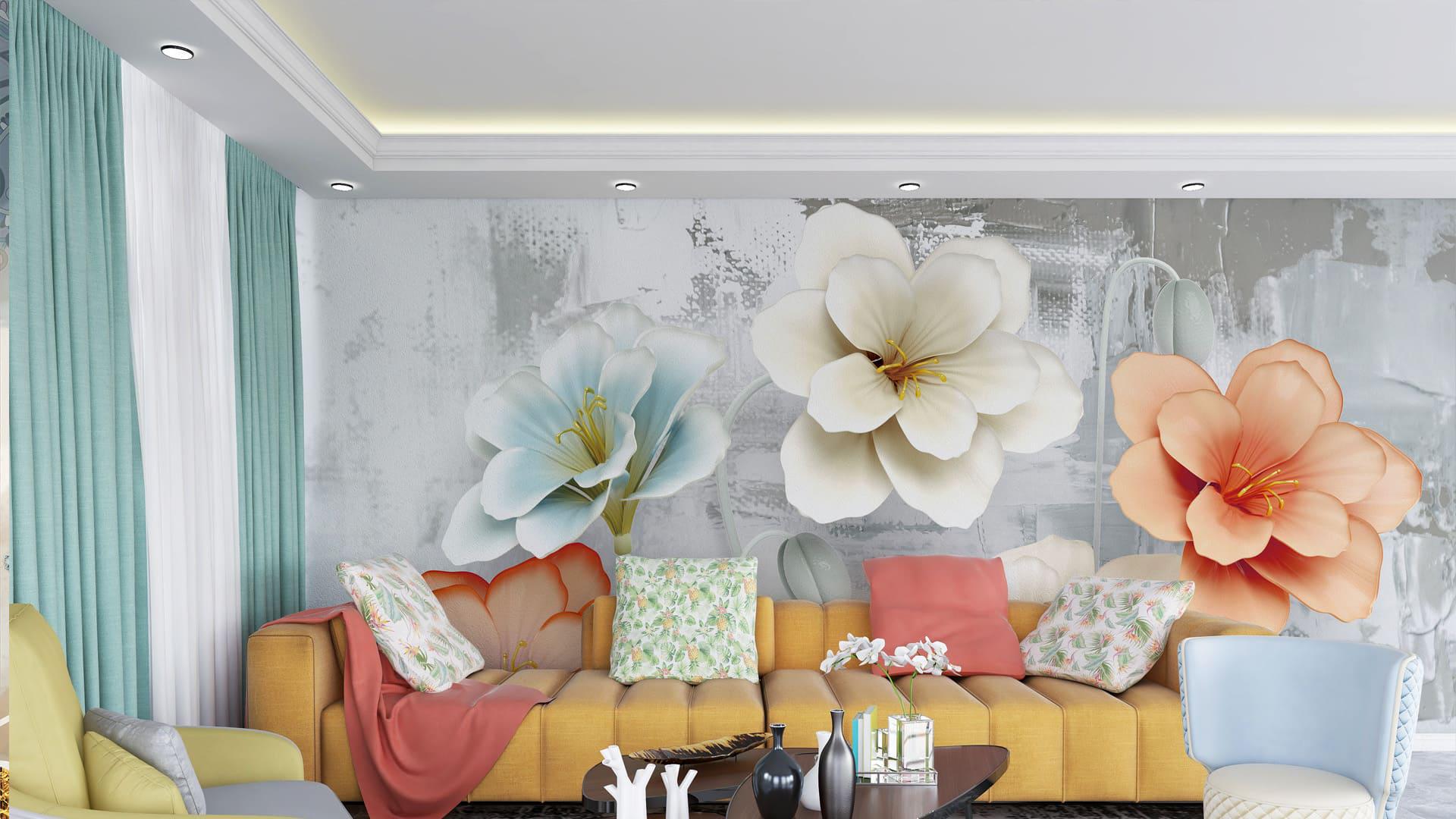 Фотообои флизелиновые Styleo Print-walls Абстрактные цветы 0775 300х200 см (Pw-0775)