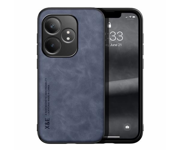 Кожаный чехол - накладка X&E для Realme GT Neo6 / GT 6T / Neo6 SE с металлической вставкой Синий