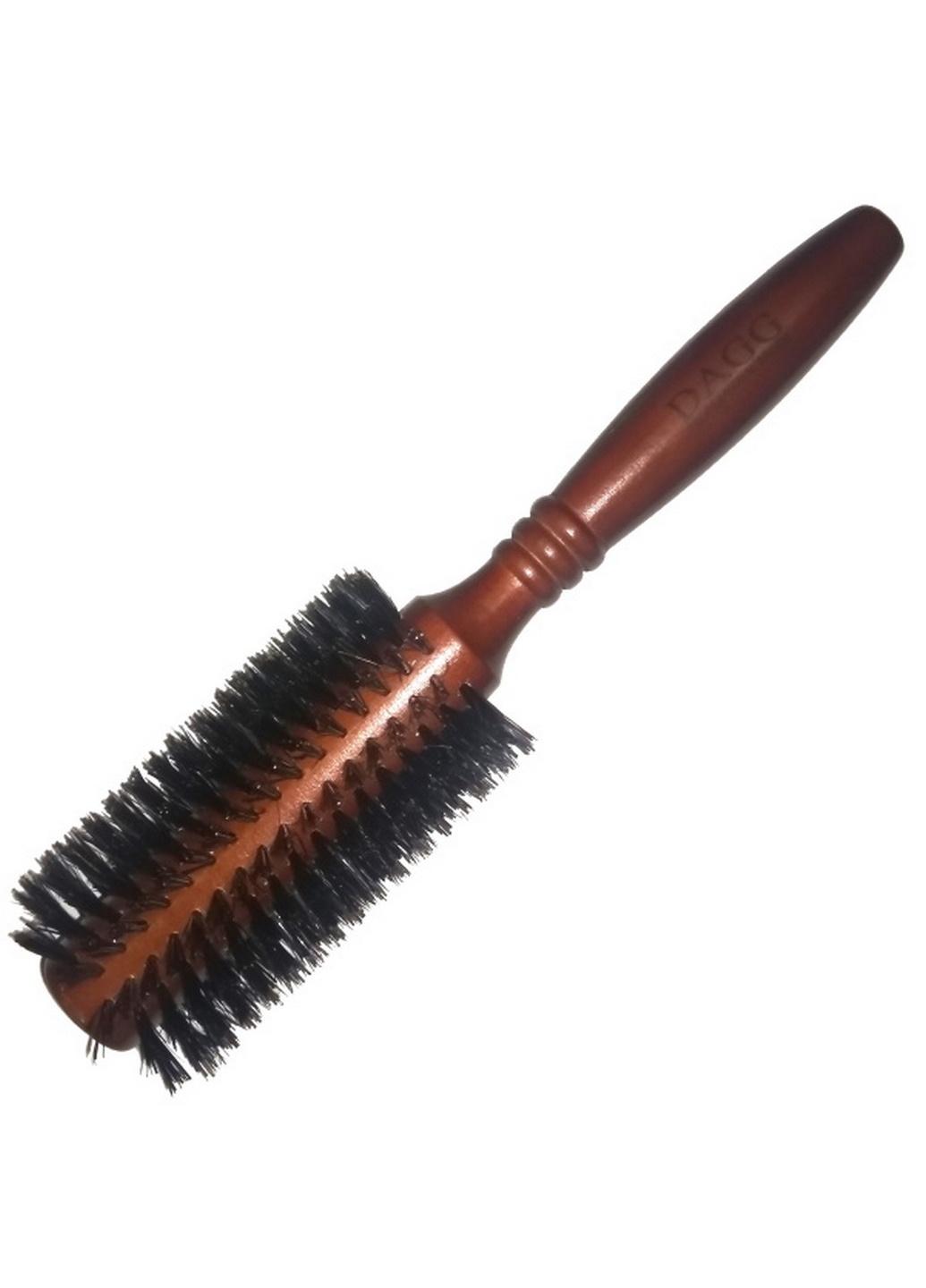 Брашинг для волос Dagg круглая натуральная щетина Красный (3027 W)