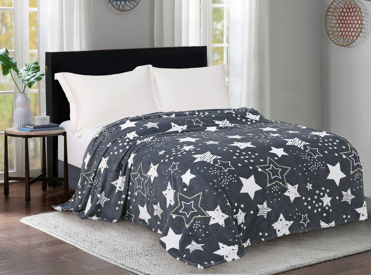 Плед с окантовкой двуспальная 200х220 см Фиолетовый