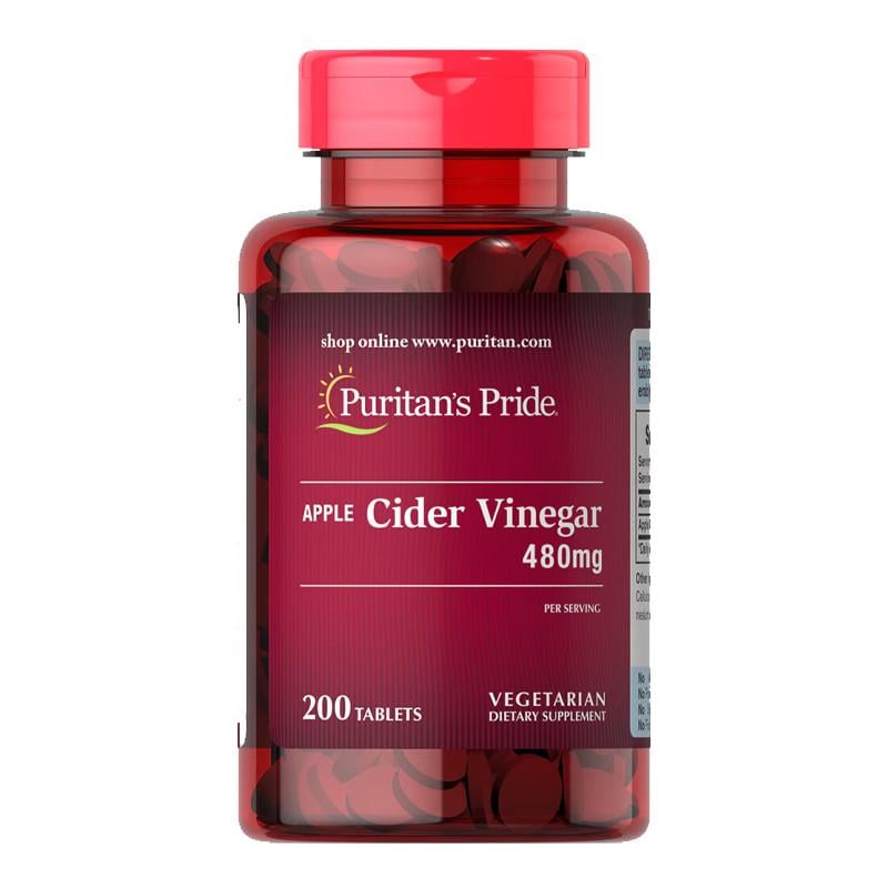 Яблочный уксус Puritan's Pride Apple Cider Vinegar 480 mg 200 табл. (22728-01)