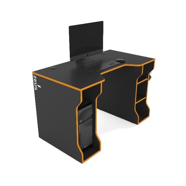 Компьютерный стол Zeus TRON-4 Черный/Оранжевый (63dbdcb69fda984dfa2e9737)