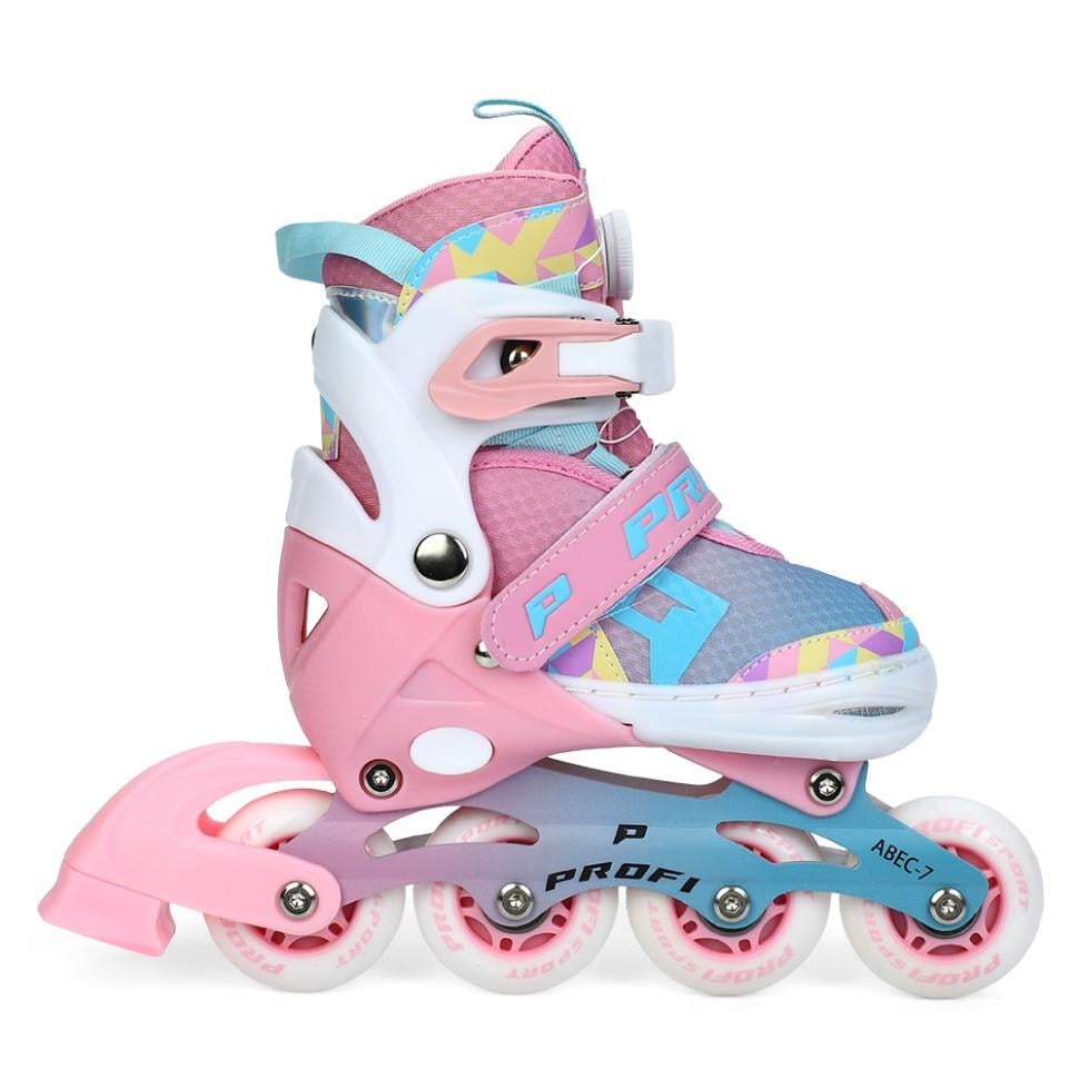 Ролики розсувні дитячі PROFI KIDS р. 31-34 з колесами PU Лавандовий (AP-122-R-62)