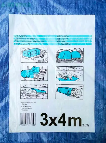 Тент поліетиленовий 55 г/м2 3х4 м Синій - фото 1