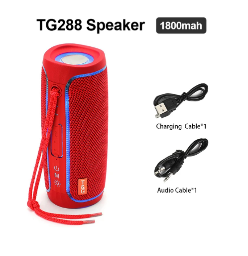 Колонка портативна Bluetooth TG288 FM/RGB Red (2135321633) - фото 5