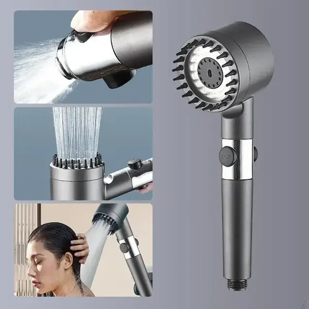 Лійка для душу масажна Turbocharged shower head зі шлангом та кріпленням на стіну 1801411) - фото 3