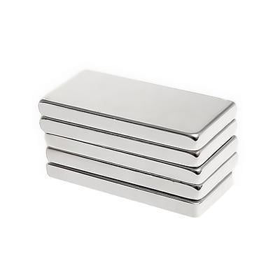 Комплект сильних прямокутних неодимових магнітів N35 10 шт. 40x10x3 мм Silver (284277) - фото 2