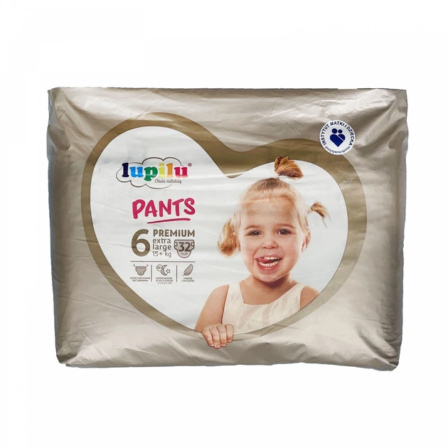 Підгузки-трусики дитячі Lupilu Pantsy Premium Jumbo Bag 6 Extra Large 15+ кг 32 шт. (71531115)