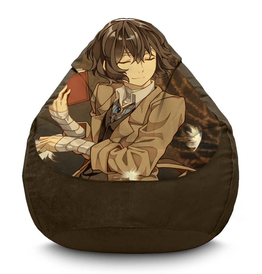 Кресло-мешок iPuff Osamu Dazai smile Bungo stray dogs флок XXL 90х125 см Коричневый (116934-1)