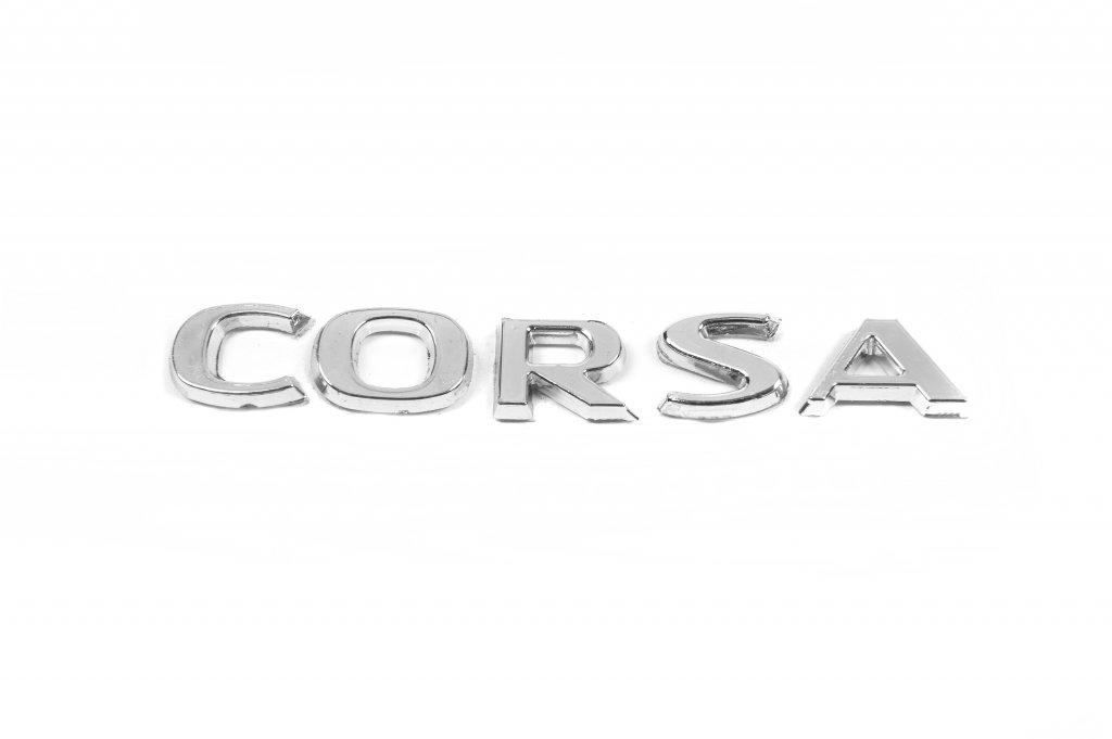 Надпись Corsa 12.5 см на 1.6 см Davs Auto для Opel Corsa B 1996- гг. abs-пластик