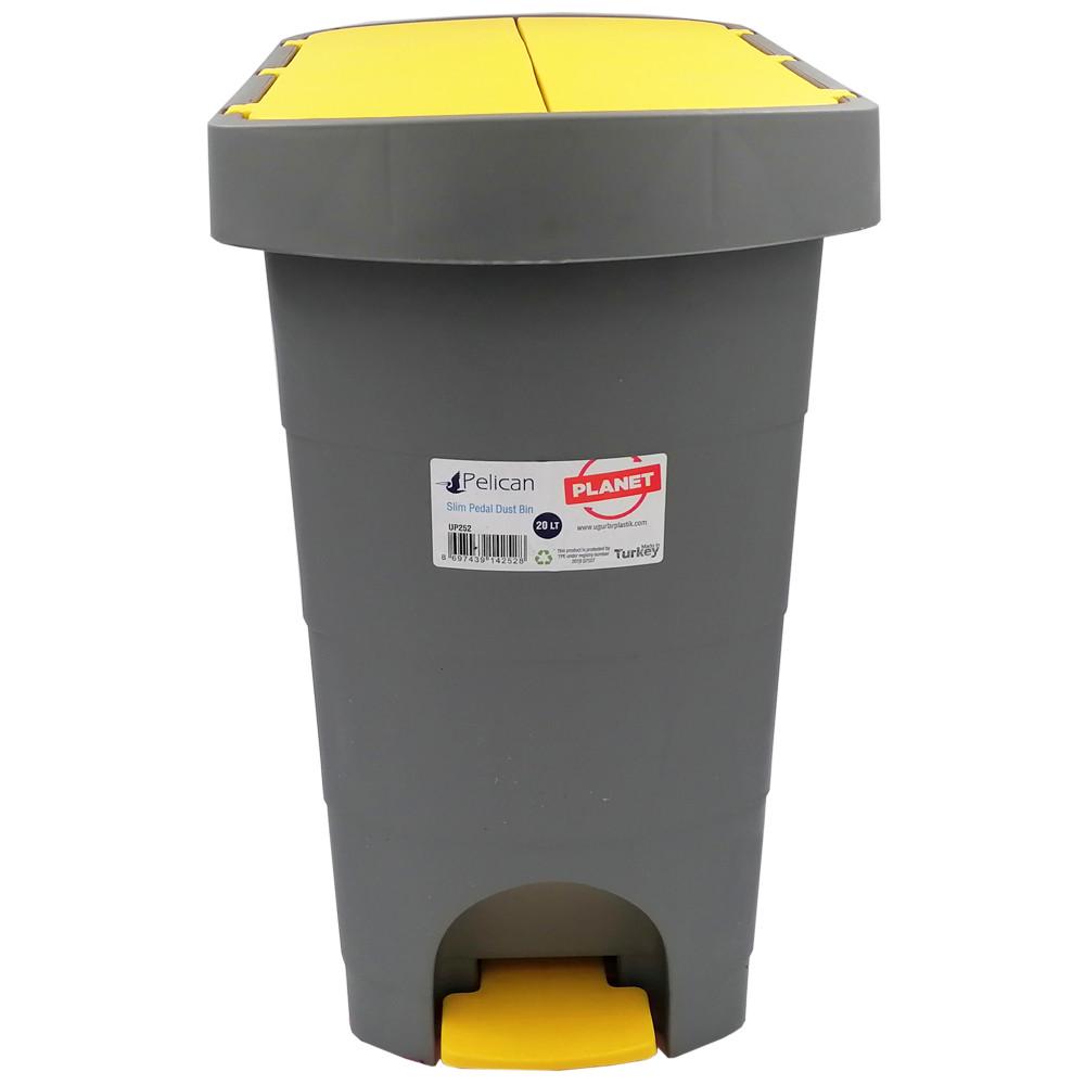 Ведро с педалью Planet Pelican 20 л Серо-желтый - фото 2 Ведро с педалью Planet Pelican 20 л Серо-желтый - фото 2