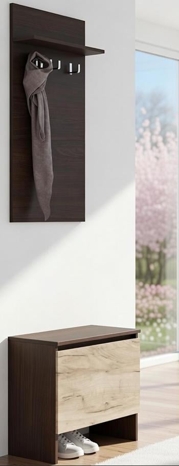 Прихожая Мастер Форм A 600/500/40 550 мм 55х37,6х200 мм Венге магия/Дуб крафт серый Прихожая Мастер Форм A 600/500/40 550 мм 55х37,6х200 мм Венге магия/Дуб крафт серый