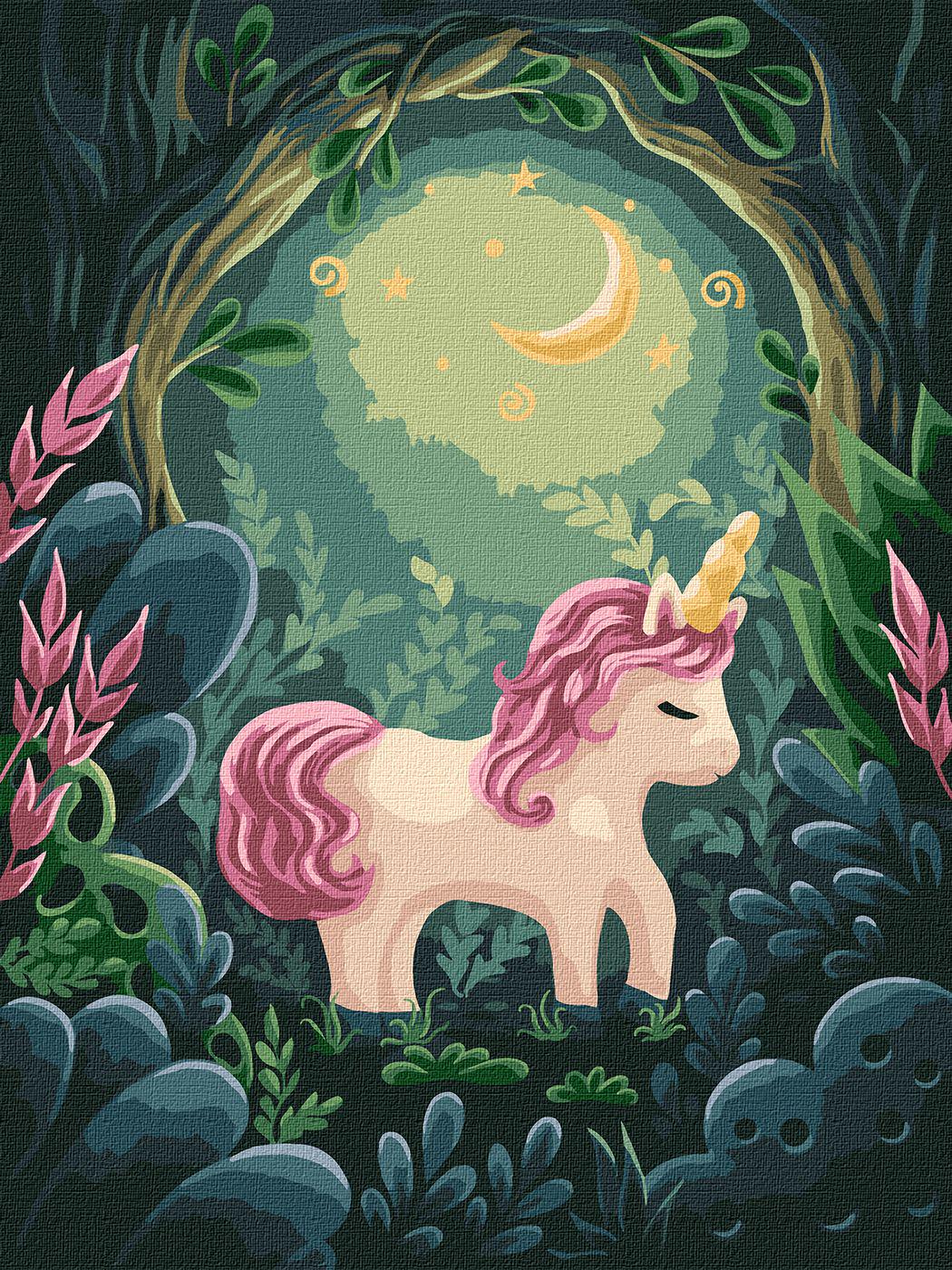 Картина по номерам Ідейка Удивительный единорог Elena Schweitzer 30х40 см