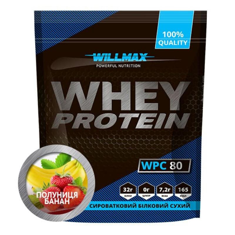 Протеин сывороточный Willmax Whey Protein 80 % 920 г Клубника-Банан (10561-7)