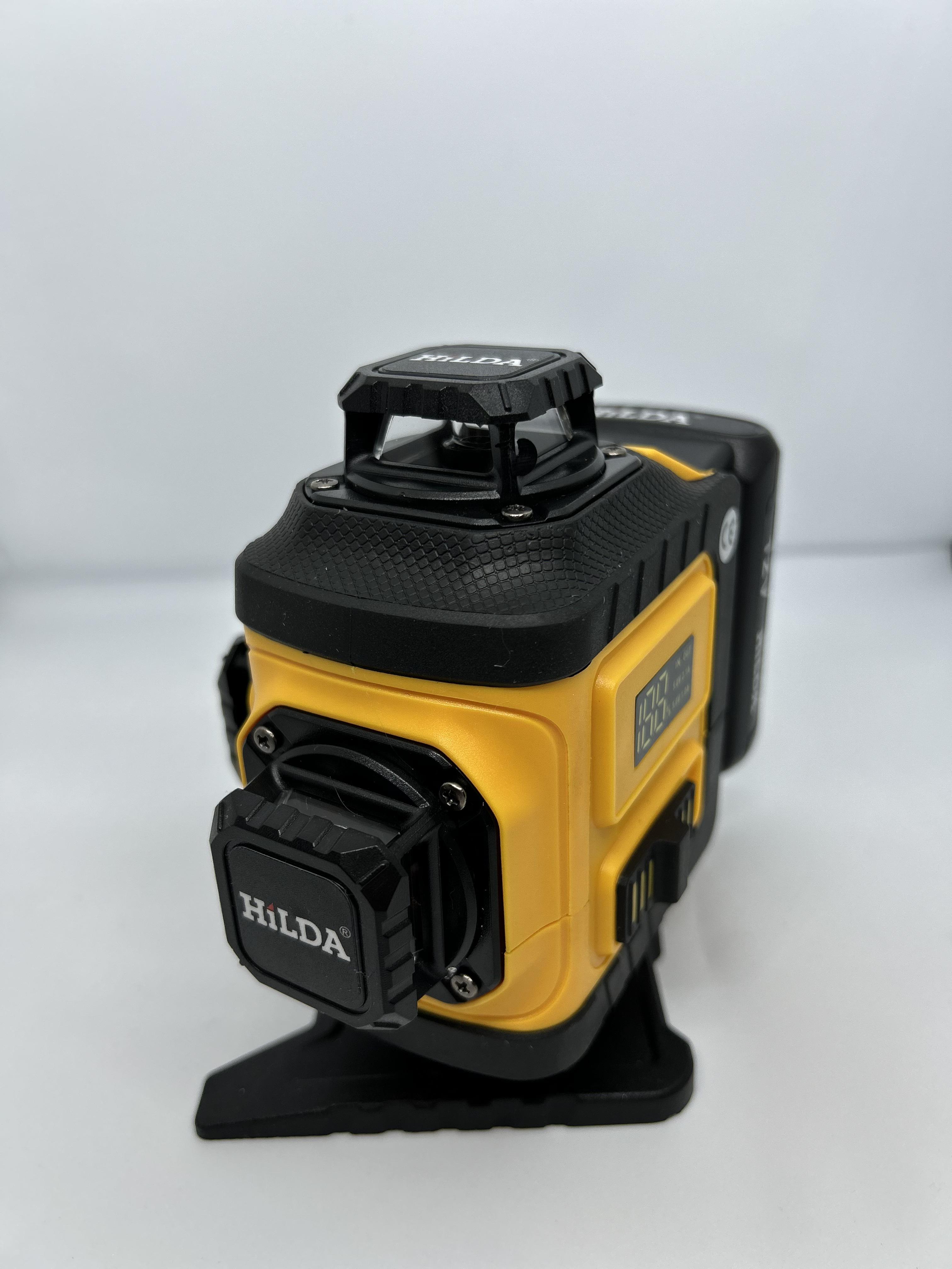 Лазерный уровень с зеленым лучом на 16 линий 360 градусов Hilda 4D Quick solution с поворотным основанием и башнями - фото 8