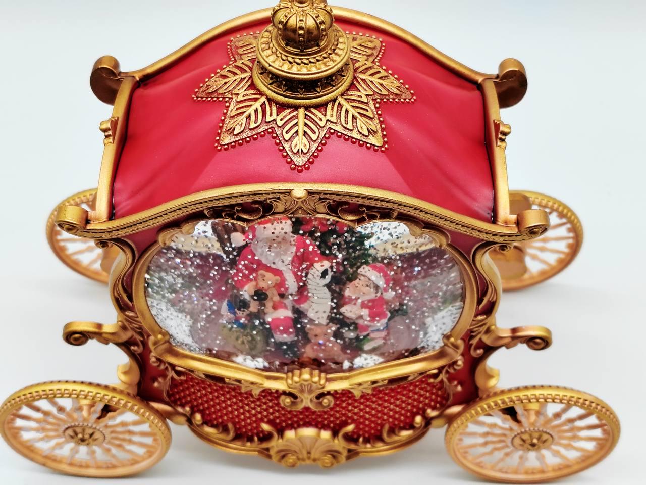 Ліхтар музичний новорічний Карета від батарейок та USB 26 см (26140883) - фото 2