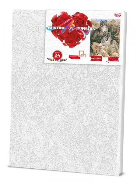 Картина по номерам Danko Toys Животные Волки 30х40 см рус. в термопакете (KpNe-03-09)