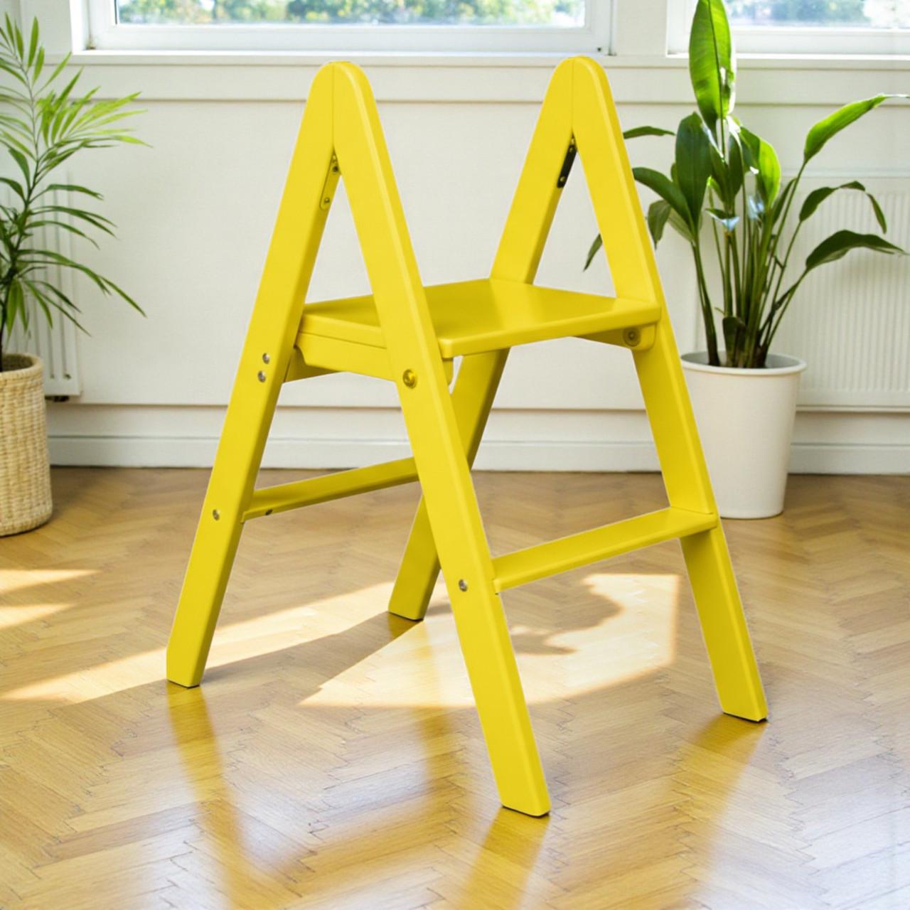 Табурет-лестница деревянный Студія Дерева Вільха бытовой двухсторонний 2 ступеньки Желтый (31002885) - фото 1 Табурет-лестница деревянный Студія Дерева Вільха бытовой двухсторонний 2 ступеньки Желтый (31002885) - фото 1