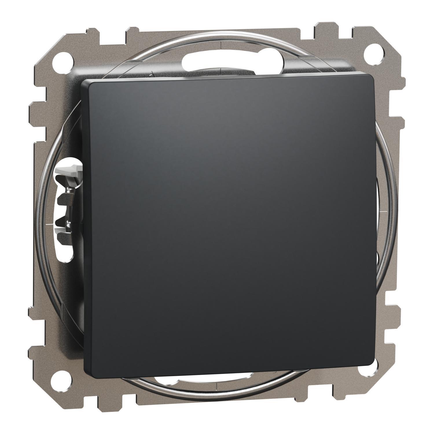 Переключатель одноклавишный Schneider Electric кнопочный Sedna Design & Element Черный (SDD114116)