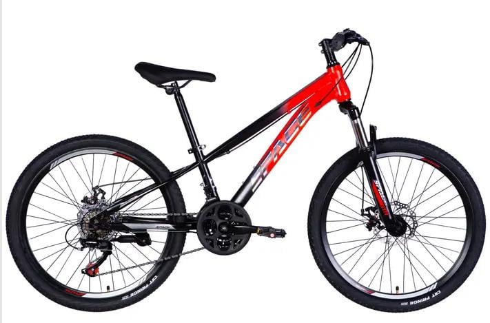 Велосипед Space MARS DD FR ST 24" рама 11" Красно-черный матовый (2545688525)