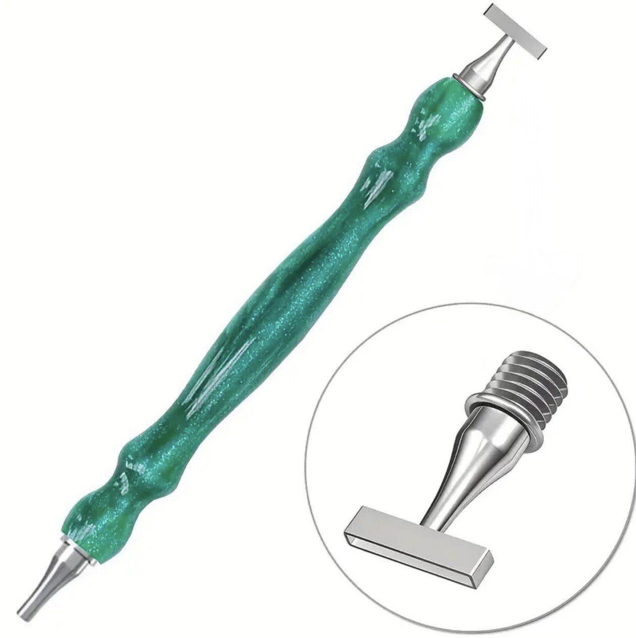 Стилус для алмазної мозаїки з квадратними металевими насадками на 1 та 4 камінців Зелений (2655355180) - фото 3 Стилус для алмазної мозаїки з квадратними металевими насадками на 1 та 4 камінців Зелений (2655355180) - фото 3