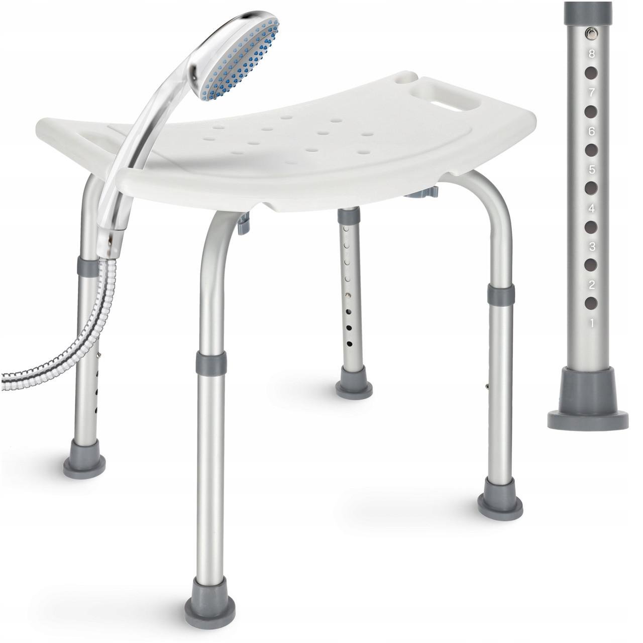 Стілець-табурет 4fizjo для ванної та душу регульований White/Grey (P-5905973403399)